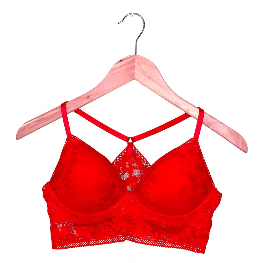Red lace Victoria’s Secret racerback bralette